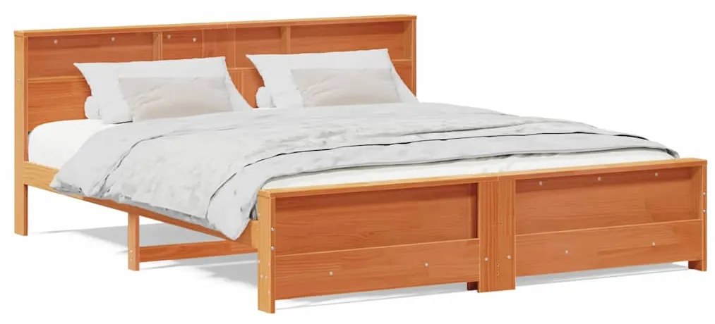 vidaXL Σκελετός Κρεβατιού Καφέ κεριού 180 x 200 cm Μασίφ ξύλο πεύκου