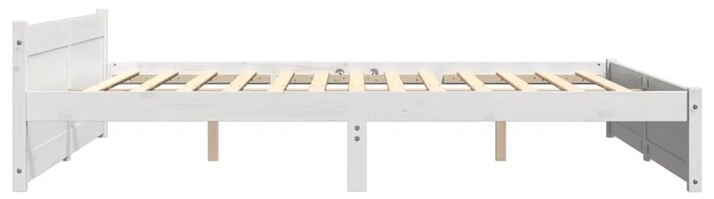 vidaXL Πλαίσιο Κρεβατιού Λευκό 180 x 200 εκ. Μασίφ Ξύλο Super King