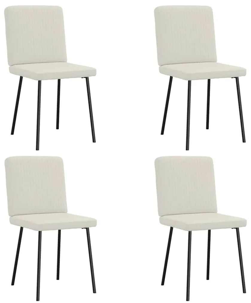 vidaXL Καρέκλες Τραπεζαρίας 4 τεμ. Κρεμ Βελούδινες
