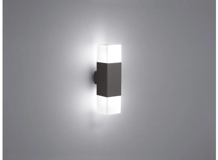 Απλίκα Φωτιστικό Τοίχου 2xΕ14 LED 3,5W Ανθρακί IP44 Up Down Hudson 220060242 Trio Lighting-220060242-Ανθρακί 220060242