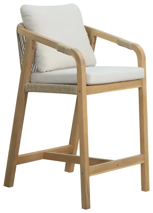 Intrahome Σκαμπό μπαρ Luciana Intrahome μασίφ ξύλο ακακίας-μπεζ ύφασμα 68x55x97.5εκ | SKU: INTRAPA-339111130