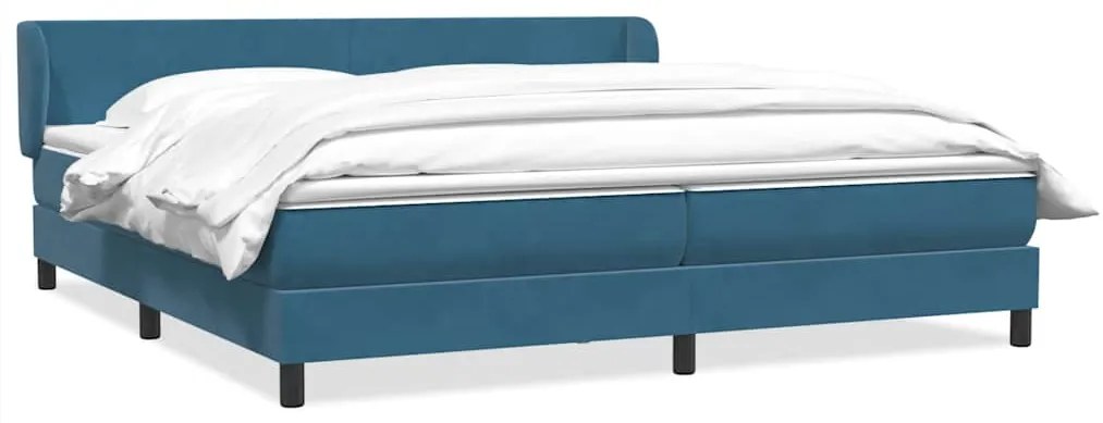 vidaXL Box Spring Κρεβάτι με στρώματα Σκούρο μπλε 200x220 cm Βελούδινο