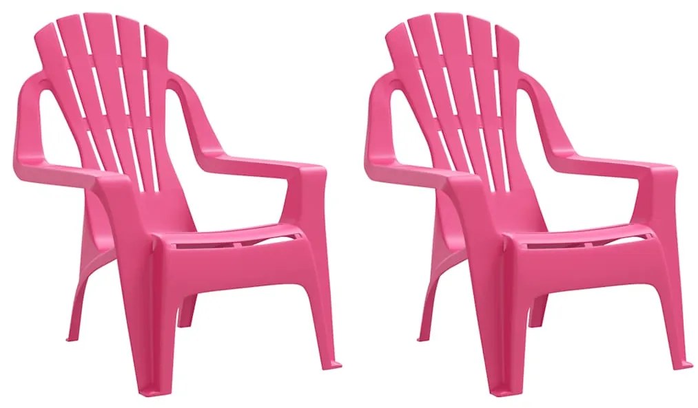 vidaXL Καρέκλες Κήπου Παιδικές 2 τεμ. Ξύλινη Όψη Ροζ 37x34x44 εκ. PP