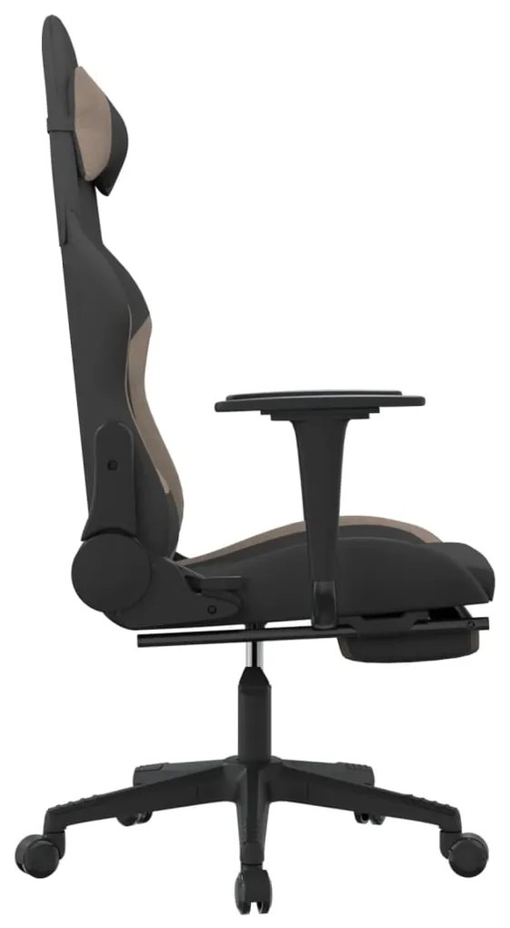 vidaXL Καρέκλα Gaming Μαύρη & Taupe Υφασμάτινη με Υποπόδιο