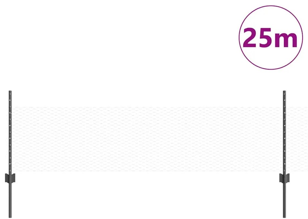 vidaXL Τεντώτο με στήριγμα Γκρι 0,5 x 25 μ. Ατσάλι