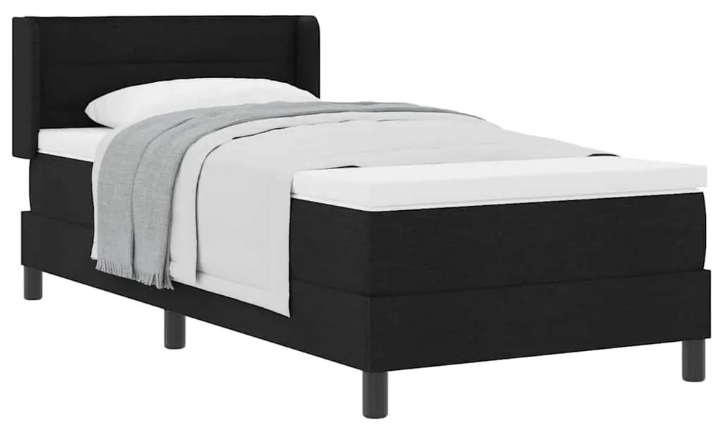 vidaXL Κρεβάτι box spring με στρώμα με στρώμα Μαύρο 100 x 200 cm