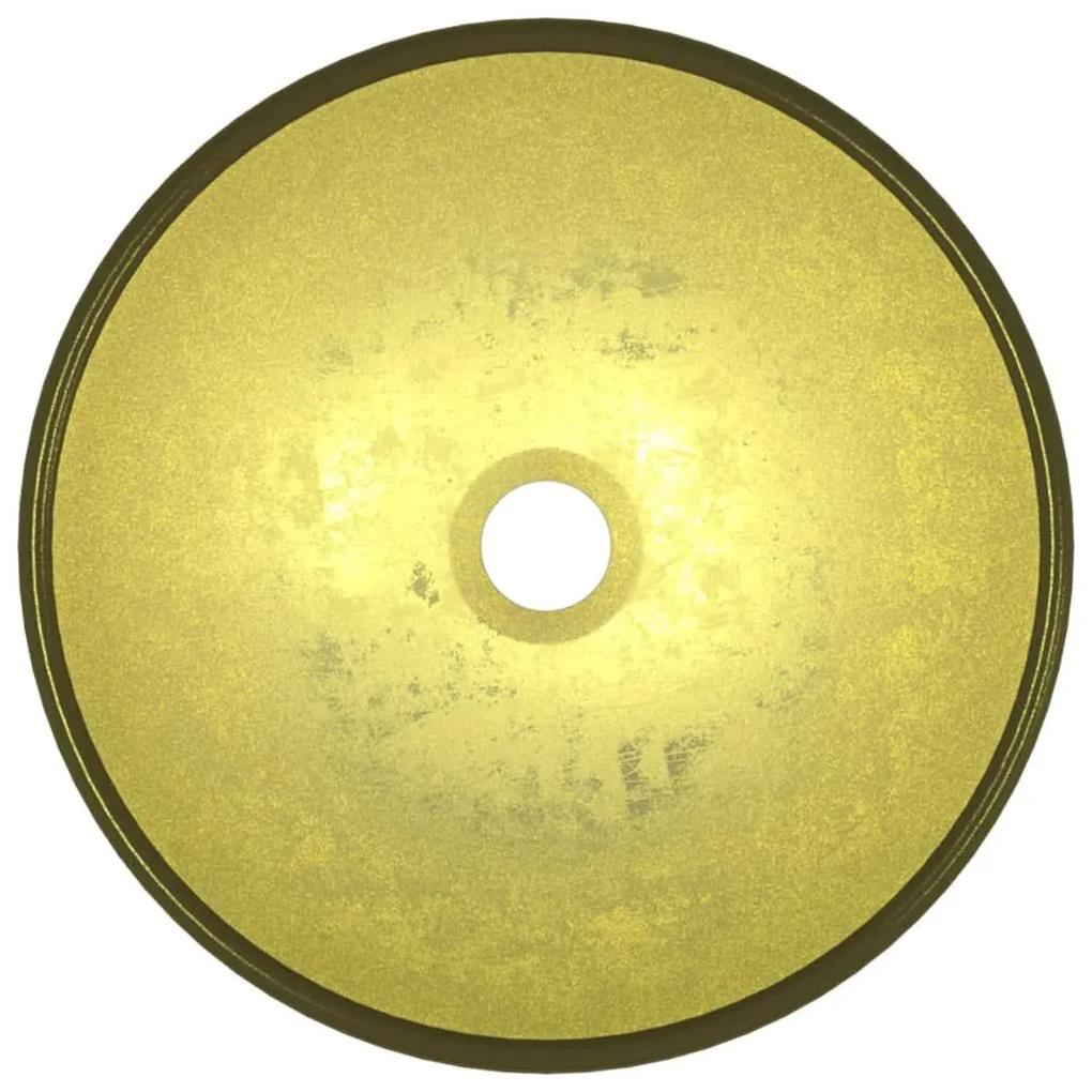 Νιπτήρας 35x12 εκ. Χρώμα Χρυσού από Ψημένο Γυαλί - Χρυσό