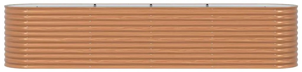 vidaXL Υπερυψωμένη Ζαρντινιέρα Καφέ 400 x 80 x 81 cm Ατσάλι