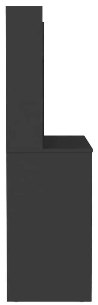 vidaXL Έπιπλο Μακιγιάζ με Φωτισμό LED Μαύρο 100 x 40 x 135 εκ. από MDF