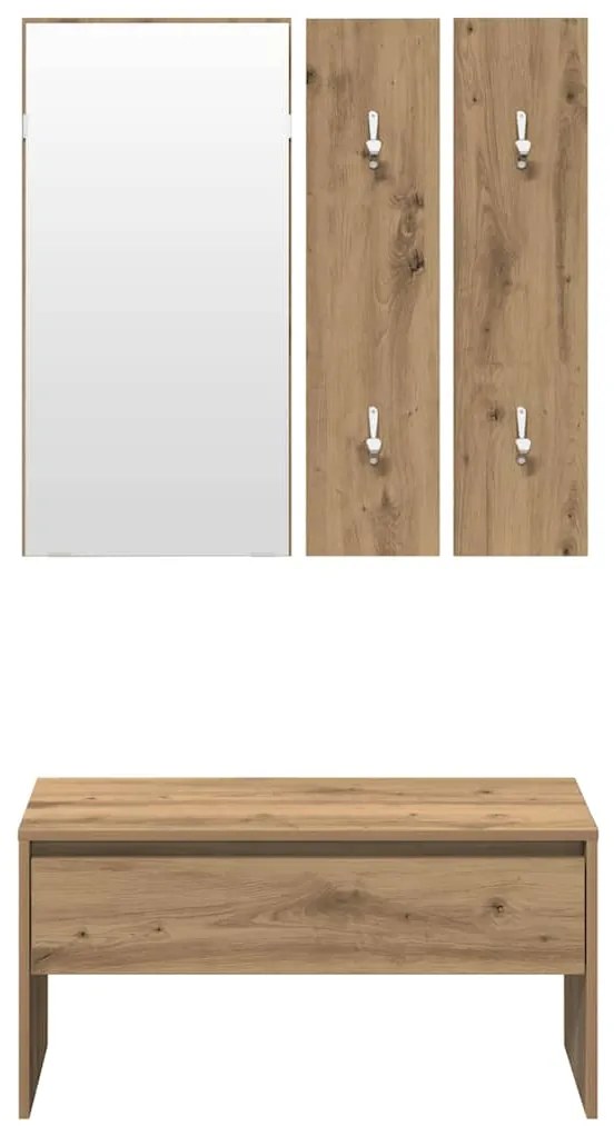 vidaXL σετ επίπλων διαδρόμου Artisan Oak Engineered Wood