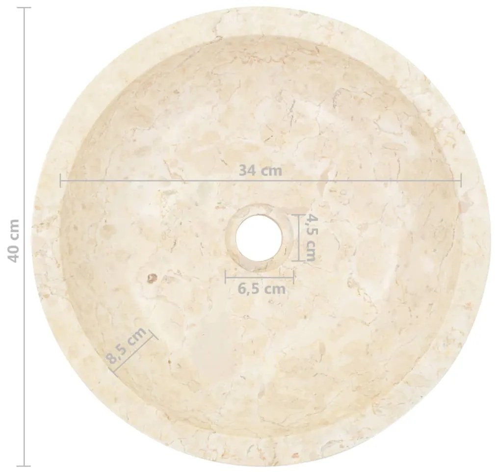 Νιπτήρας Κρεμ 40 x 12 εκ. Μαρμάρινος - Κρεμ