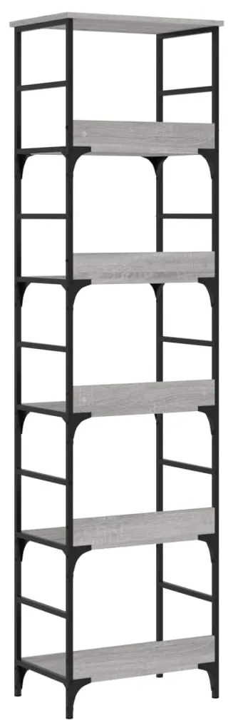 vidaXL Βιβλιοθήκη Γκρι Sonoma 50x33x188,5 εκ. Επεξεργασμένο Ξύλο