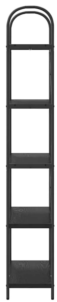 vidaXL Ράφι Βιβλίων Μαύρη Οξυά 80 x 30 x 183 εκ Επεξεργασμένο ξύλο