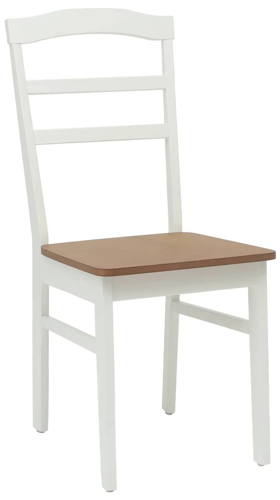 vidaXL Καρέκλα τραπεζαρίας 2 pcs Λευκό και Φυσικό Στερεό Ξύλο Ραβέντι