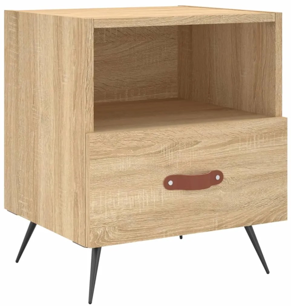 vidaXL Κομοδίνα 2 τεμ. Sonoma Δρυς 40 x 35 x 47,5 εκ. Επεξεργ. Ξύλο