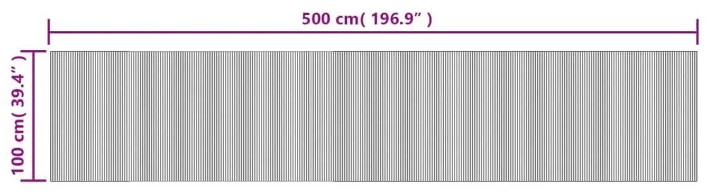 Χαλί Ορθογώνιο Ανοιχτό Φυσικό 100 x 500 εκ. Μπαμπού - Μπεζ