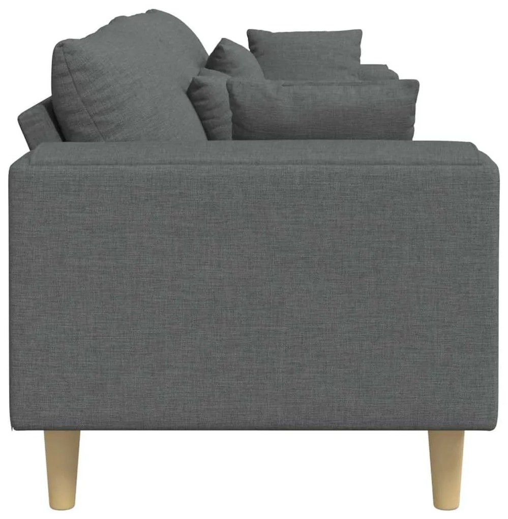 vidaXL Καναπές με μαξιλάρι Σκούρο Γκρι 250 x 77 x 76 εκ. ύφασμα