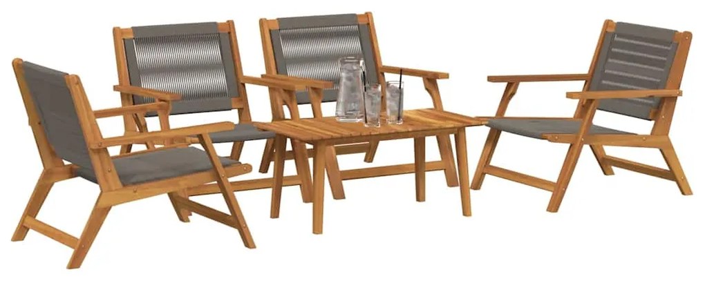 vidaXL Κήπου Καρέκλες με Τραπέζι 5 pcs Γκρι 90 x 45 x 40 cm
