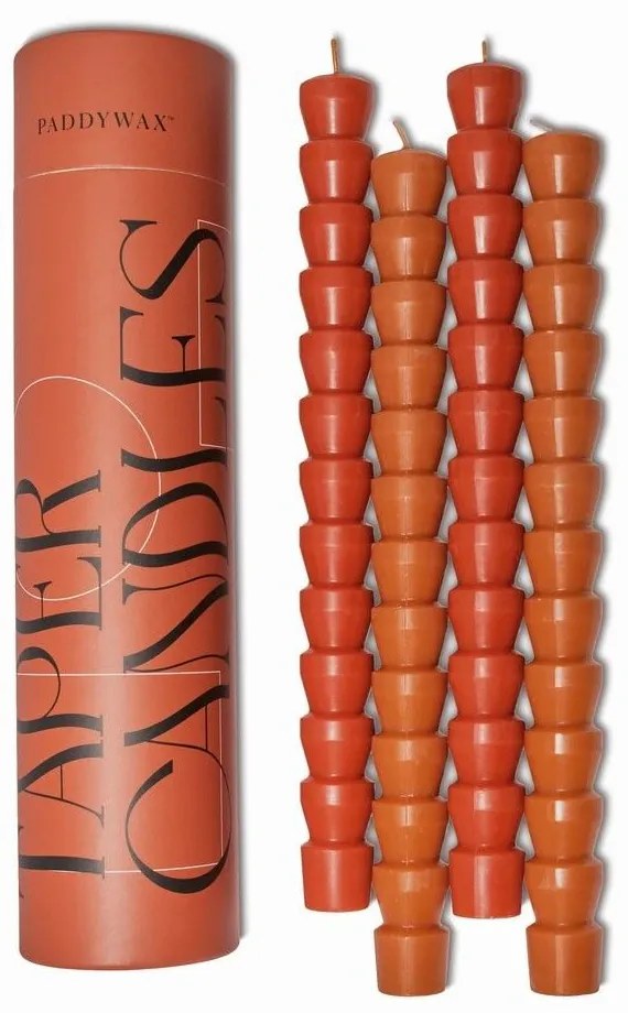 Κεριά Δείπνου Taper (Σετ 4τμχ) 24,3cm Red-Terracotta Paddywax Κερί Σόγιας