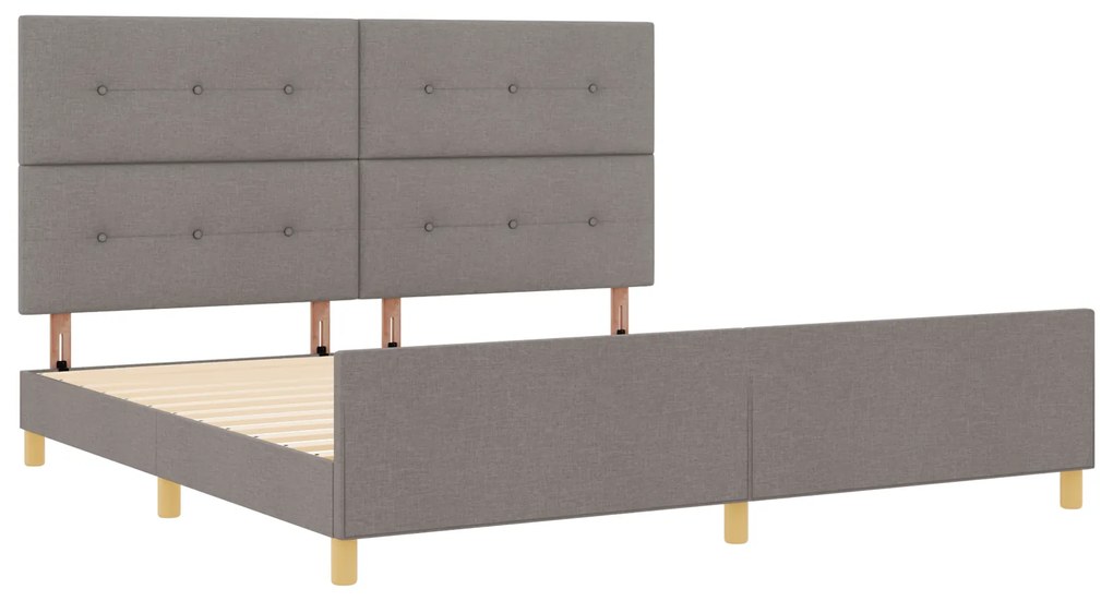 vidaXL Σκελετός Κρεβατιού με κεφαλάρι Taupe 200 x 200 cm ύφασμα