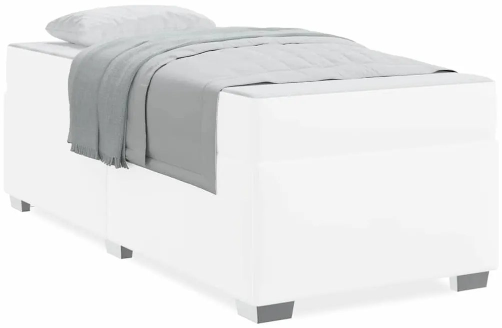 vidaXL Σκελετός Κρεβατιού Λευκό 90 x 200 cm Τεχνητό δέρμα