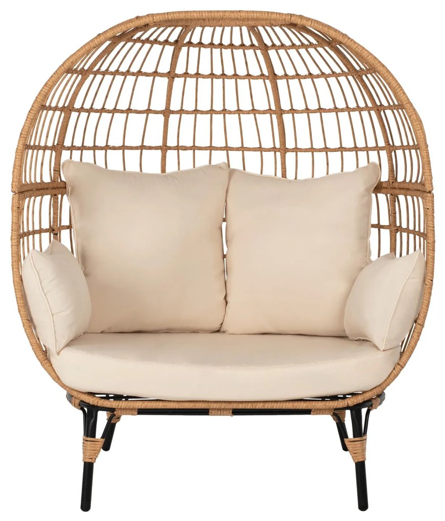 ΠΟΛΥΘΡΟΝΑ ΦΩΛΙΑ MIAMI 2 ΑΤΟΜΩΝ ΤΥΠΟΥ RATTAN  130x80x157Υ εκ. 130x80x157 εκ.