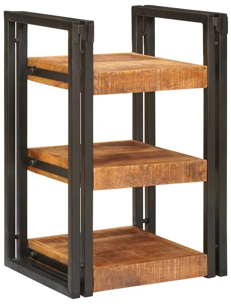 vidaXL Κομοδίνο Καφέ και μαύρο 38 x 33 x 58 εκ. Στερεό ξύλο μάνγκο