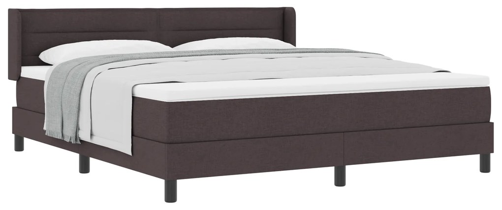 vidaXL Κρεβάτι box spring με στρώμα με στρώμα Σκούρο Καφέ 180 x 200 cm