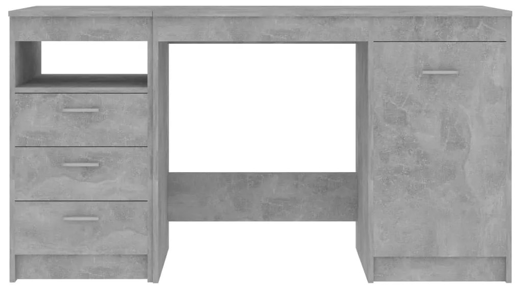 vidaXL Γραφείο Γκρι Σκυροδέματος 140 x 50 x 76 εκ. από Επεξ. Ξύλο