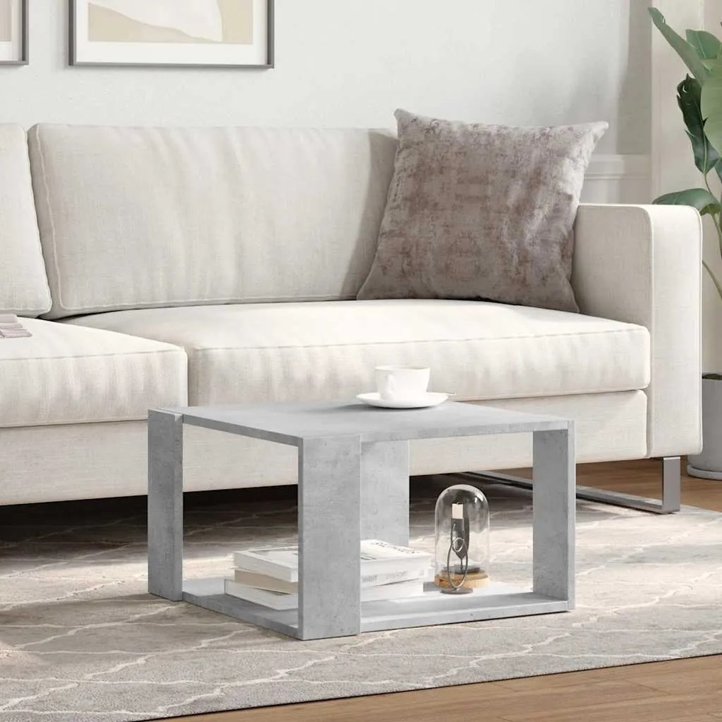 vidaXL Τραπεζάκι Σαλονιού Γκρι Σκυροδ. 51,5x51,5x30εκ Επεξεργασμ. Ξύλο