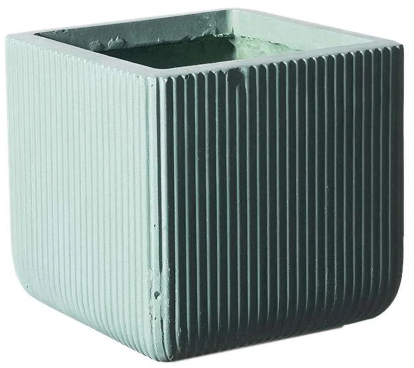 Κασπώ Πήλινο Τετράγωνο Stripe S A-2050-8 24x24x23cm Mint Supergreens Clay