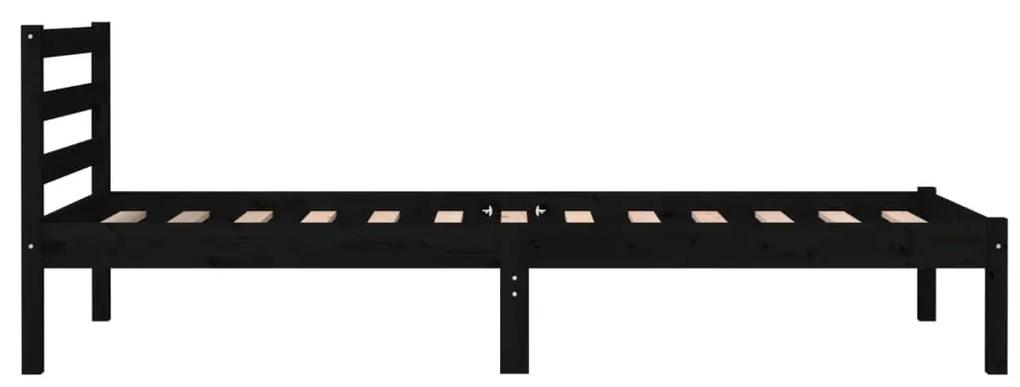 Πλαίσιο Κρεβατιού Μαύρο 75x190 εκ Ξύλο Πεύκου 2FT6 Small Single - Μαύρο