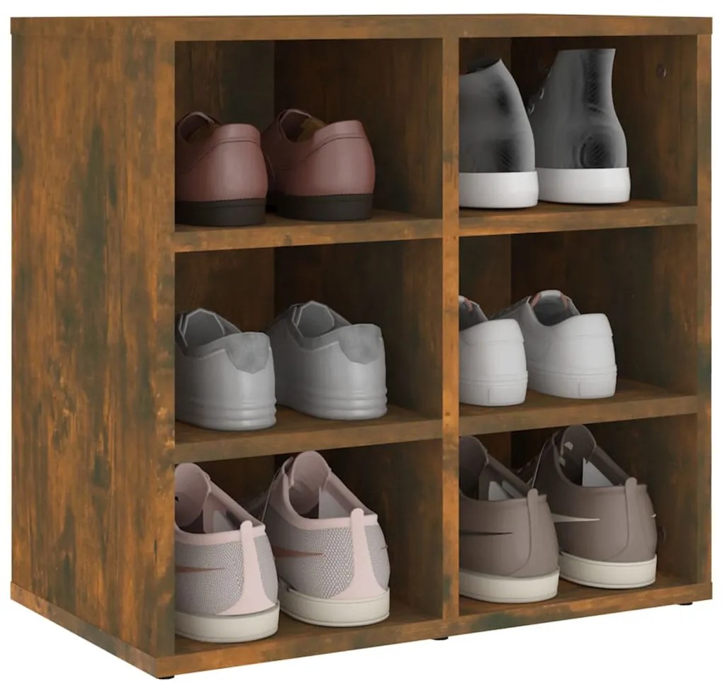 vidaXL Παπουτσοθήκη Καπνιστή Δρυς 52,5 x 30 x 50 εκ.