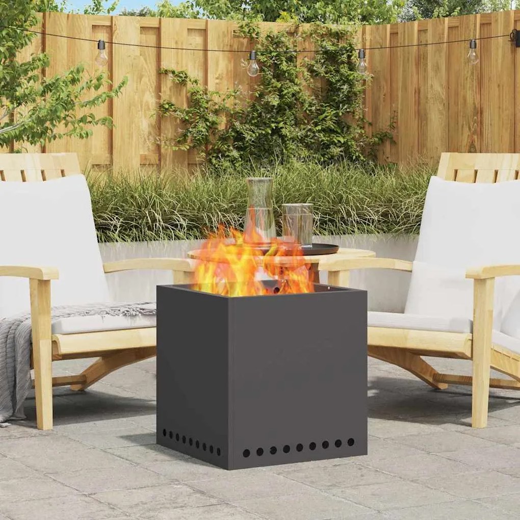 vidaXL Φωτιά Μαύρο 48 x 48 x 50 εκ Κρύα έλαση από χάλυβα