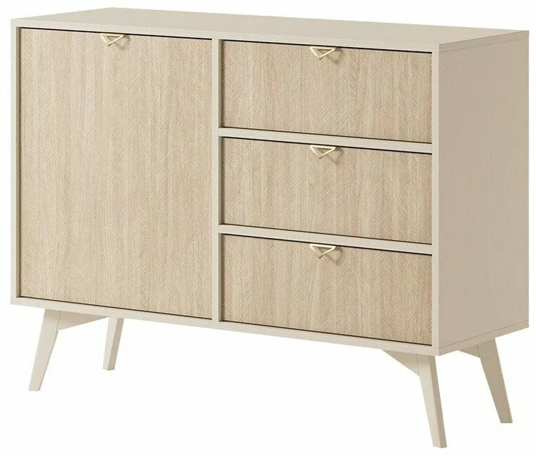 Σιφονιέρα Lima P101, Beige, Ανοιχτό καφέ, 80x106x38cm, Οξιά