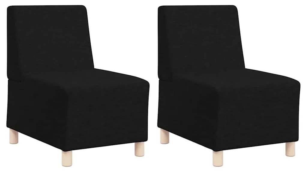 vidaXL Μοναδικός Καναπές χωρίς Χερούλια 2 pcs Μαύρο 55 x 74 x 82 εκ.