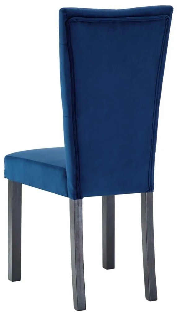 Καρέκλες Τραπεζαρίας 4 τεμ. Σκούρο Μπλε Βελούδινες - Μπλε