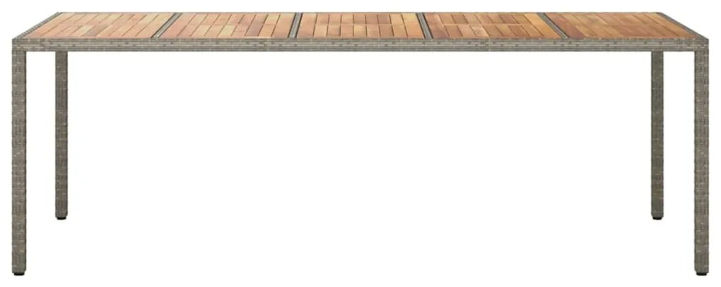 vidaXL Τραπέζι Κήπου για Φαγητό Γκρι 250 x 100 x 75 cm Πολυ ράταν