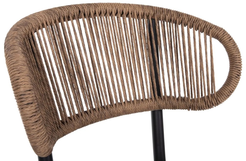 Καρέκλα EULO C6049.02 Αλουμινίου Μαύρο με Συνθετικό Rattan Μπέζ 49x60x78Υ εκ. 49x60x78 εκ.