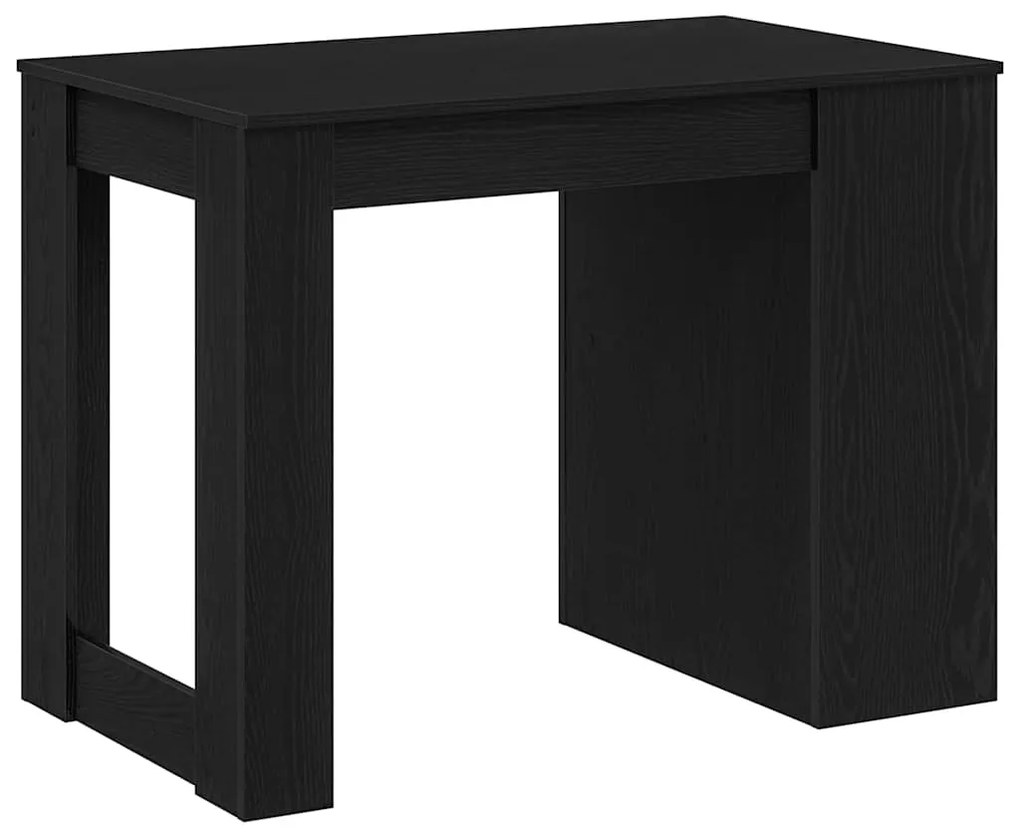 vidaXL Γραφείο με Συρτάρι και Ράφι Μαύρη Δρυ 102x62x77,5 cm