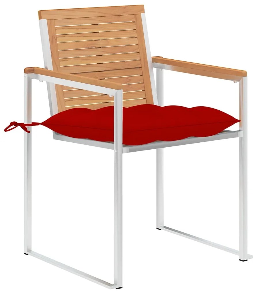 vidaXL Καρέκλες Κήπου 6 τεμ. από Μασίφ Ξύλο Teak με Μαξιλάρια