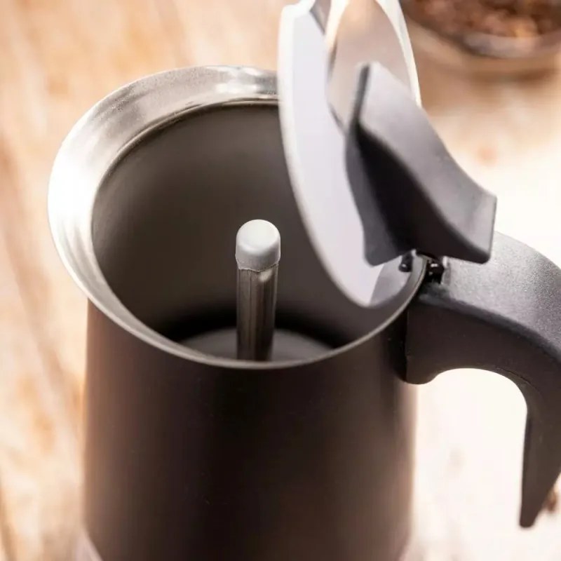 Κουβανέζικη καφετιέρα Klausberg KB 7847, 12 φλιτζάνια, 600 ml, Ανοξείδωτο, Επαγωγική, Μαύρο/Inox