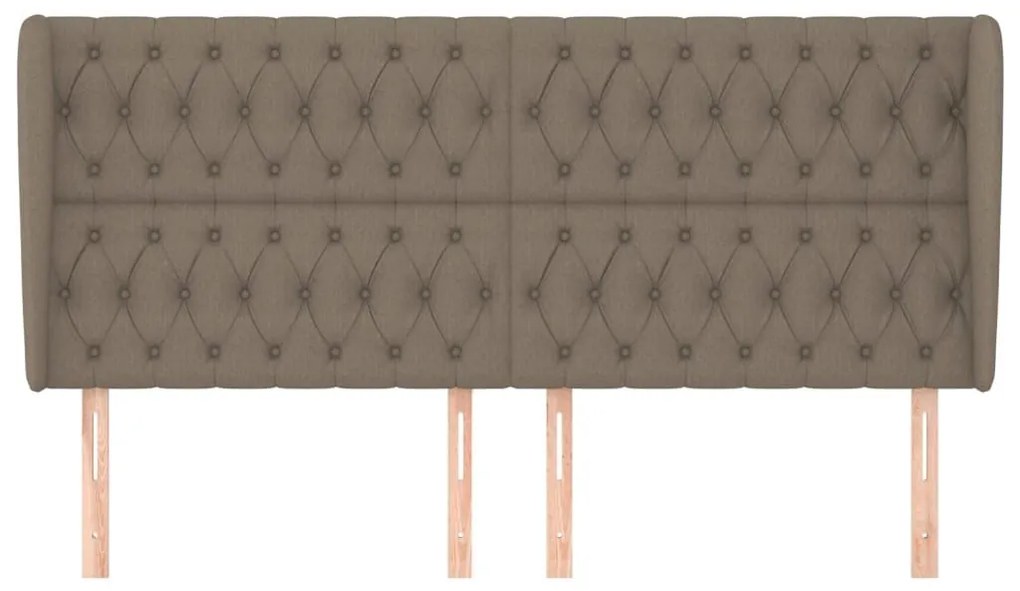 Κεφαλάρι με Πτερύγια Taupe 183x23x118/128 εκ. Υφασμάτινο - Μπεζ-Γκρι