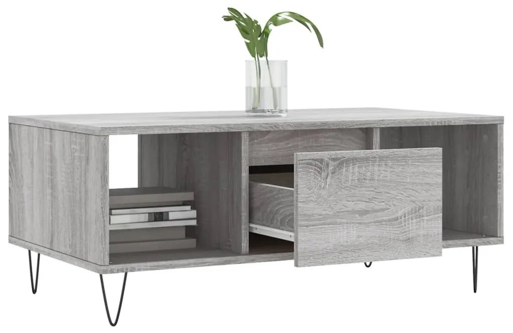 vidaXL Τραπεζάκι Σαλονιού Γκρι Sonoma 90x50x36,5εκ. Επεξεργασμένο Ξύλο