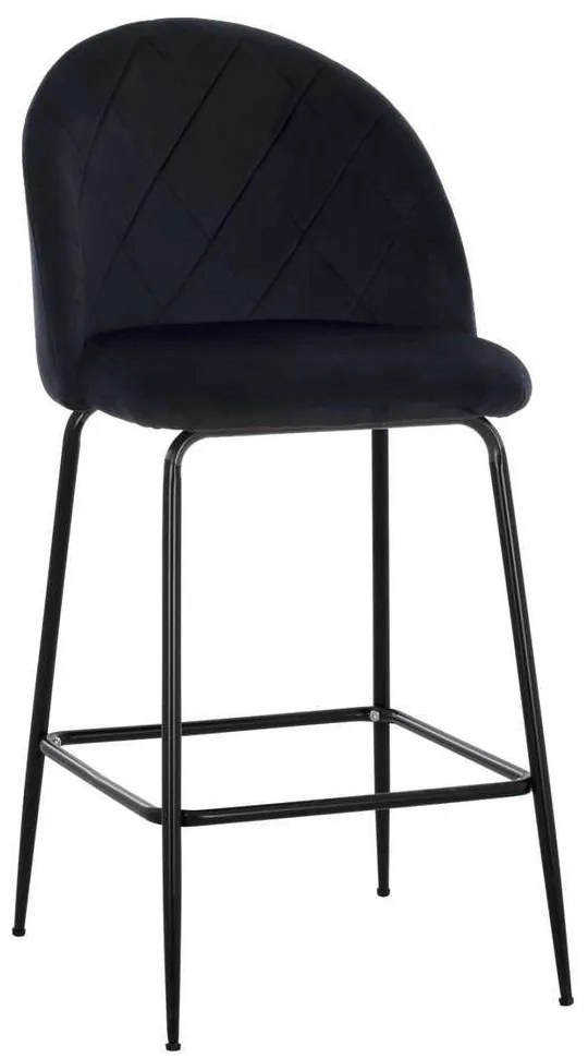 Σκαμπό Μπαρ  Odell M8732.14 45x53x98cm Black Βελούδο, Μέταλλο