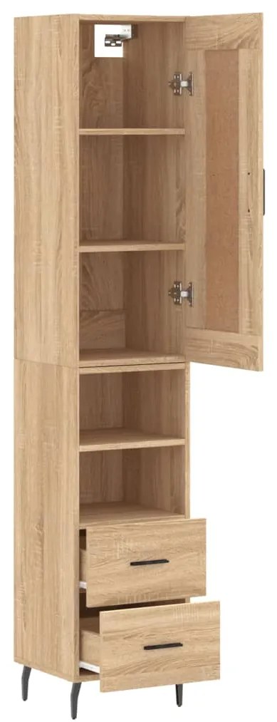 vidaXL Μπουφές Sonoma δρυς 34,5 x 34 x 180 εκ. από Επεξεργασμένο Ξύλο