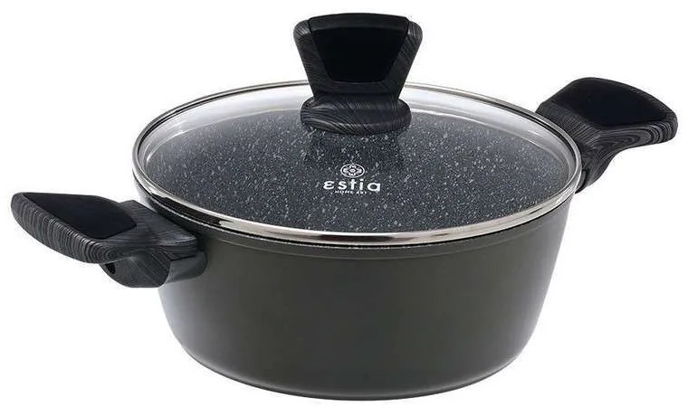 Κατσαρόλα Αντικολλητική Ρηχή Cuisson 01-11116 Φ20cm Dark Grey Estia 20cm Aluminium