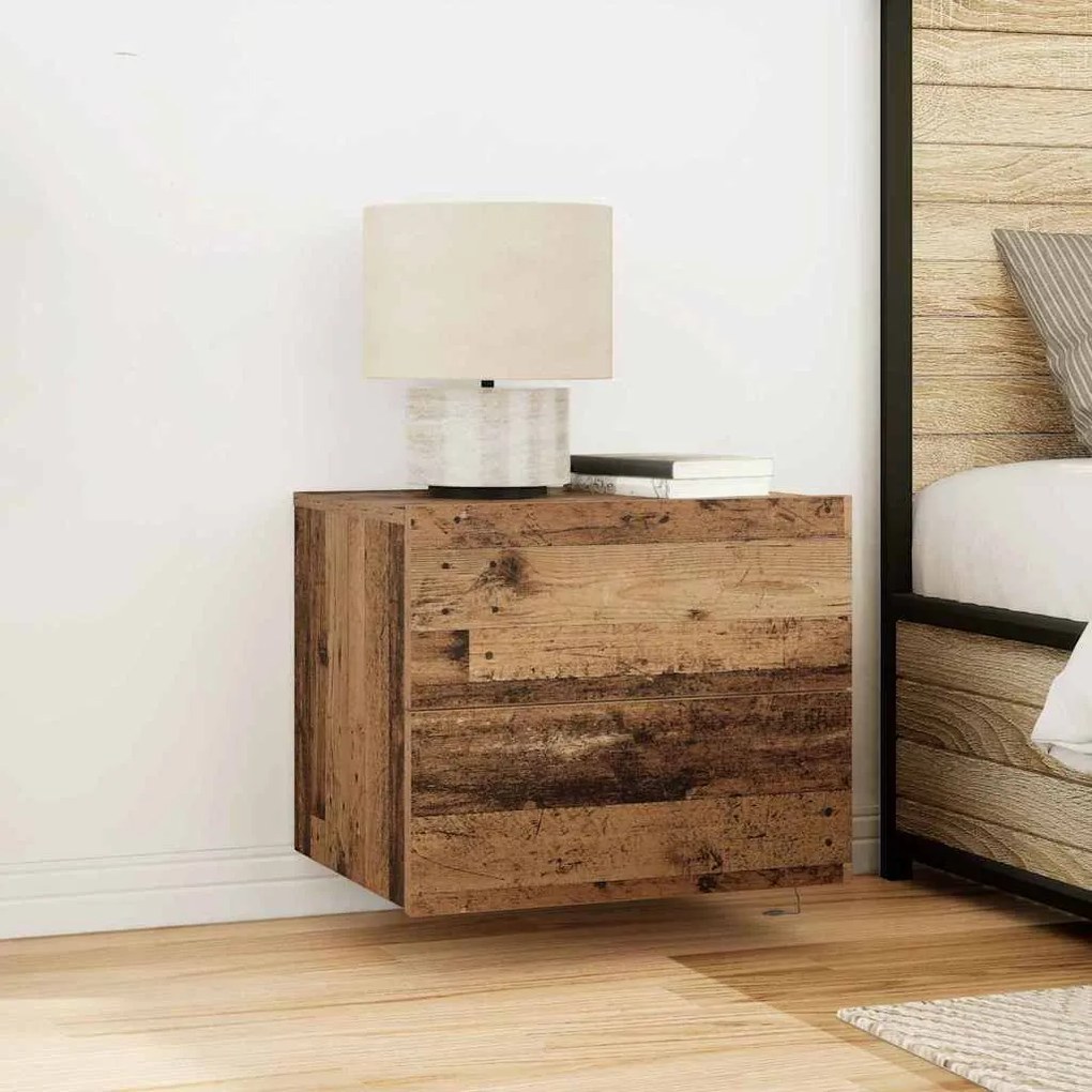 vidaXL Τοίχου κομοδίνο Παλαιό ξύλο 50 x 39 x 41 εκ. Επεξεργασμένο ξύλο