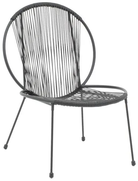 Καρέκλα κήπου Dapper Pakoworld μαύρο μέταλλο-pe μαύρο 64.5x74.5x76εκ 152-000042 152-000042 Μαύρο