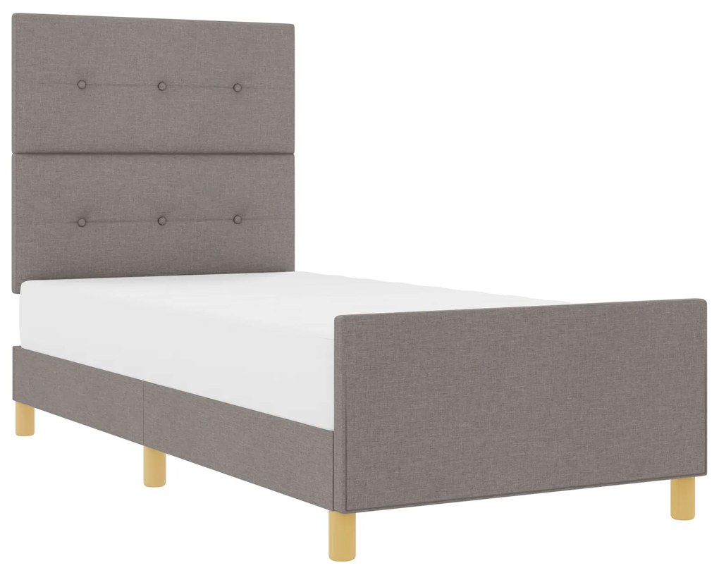 vidaXL Σκελετός Κρεβατιού με κεφαλάρι Taupe 100 x 200 cm ύφασμα